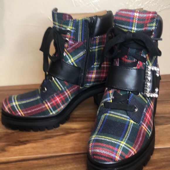 Gianni Bini Shoes - Booties plaid lace up